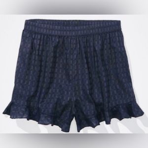 American Eagle Outfitters 🦅 High Waisted Ruffle Runner Shorts in Raven size M